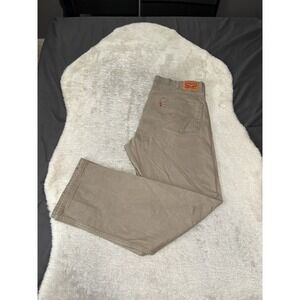 Levi's 505 Mens Straight Denim Jeans Size 44x34 Pants Khaki Gray